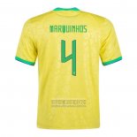 Camiseta De Futbol Brasil Jugador Marquinhos Primera 2022