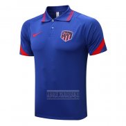 Camiseta De Futbol Polo del Atletico Madrid 2022-2023 Azul