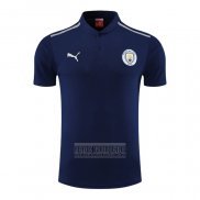 Camiseta De Futbol Polo del Manchester City 2022-2023 Azul Marino