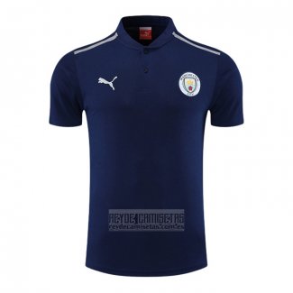 Camiseta De Futbol Polo del Manchester City 2022-2023 Azul Marino