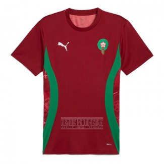 Camiseta De Futbol Pre Partido del Marruecos 2024 Rojo