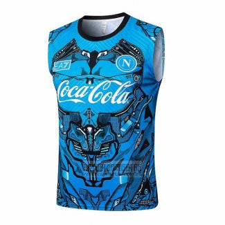 Camiseta De Futbol de Entrenamiento Napoli Sin Mangas 2025-2026 Azul