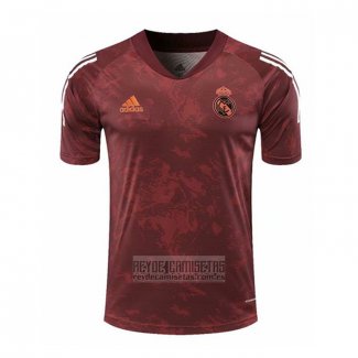 Camiseta De Futbol de Entrenamiento Real Madrid 2020-2021 Rojo