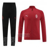 Chandal de Chaqueta del AC Milan 2023-2024 Rojo Oscuro