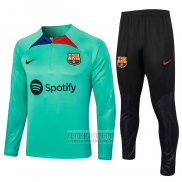 Chandal de Sudadera del Barcelona Nino 2023-2024 Verde Claro