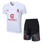 Chandal del AC Milan Manga Corta 2023-2024 Blanco - Pantalon Corto