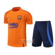 Chandal del Barcelona Manga Corta 2022-2023 Naranja - Pantalon Corto