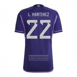 Camiseta De Futbol Argentina Jugador L.Martinez Segunda 2022