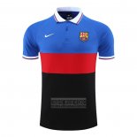 Camiseta De Futbol Polo del Barcelona 2022-2023 Azul Rojo Negro