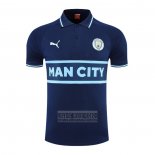 Camiseta De Futbol Polo del Manchester City 2022-2023 Azul Marino