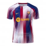 Camiseta De Futbol Pre Partido del Barcelona 2023 Azul y Rojo