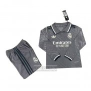 Camiseta De Futbol Real Madrid Tercera Manga Larga Nino 2024-2025