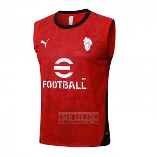 Camiseta De Futbol de Entrenamiento AC Milan Sin Mangas 2025-2026 Rojo