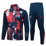 Chandal de Chaqueta del Paris Saint-Germain 2024-2025 Rojo y Azul
