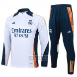 Chandal de Sudadera del Real Madrid Nino 2024-2025 Blanco