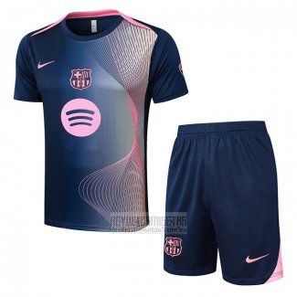 Chandal del Barcelona Manga Corta 2025-2026 Azul Rosa - Pantalon Corto